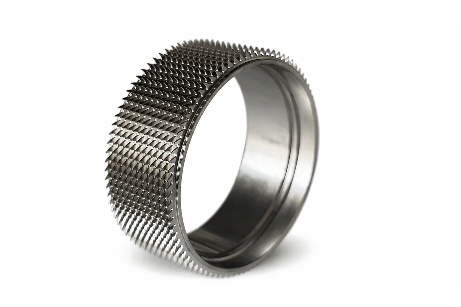 B174DN solid ring (clothing ring) for Schlafhorst Autocoro and Rieter OE rotor spinning machines, DN diamond-nickel coated, three-quarter view