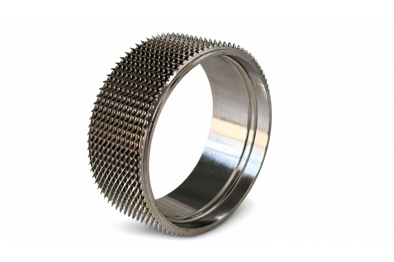 B300DN solid ring (clothing ring) for Schlafhorst Autocoro and Rieter OE rotor spinning machines, DN diamond-nickel coated, three-quarter view
