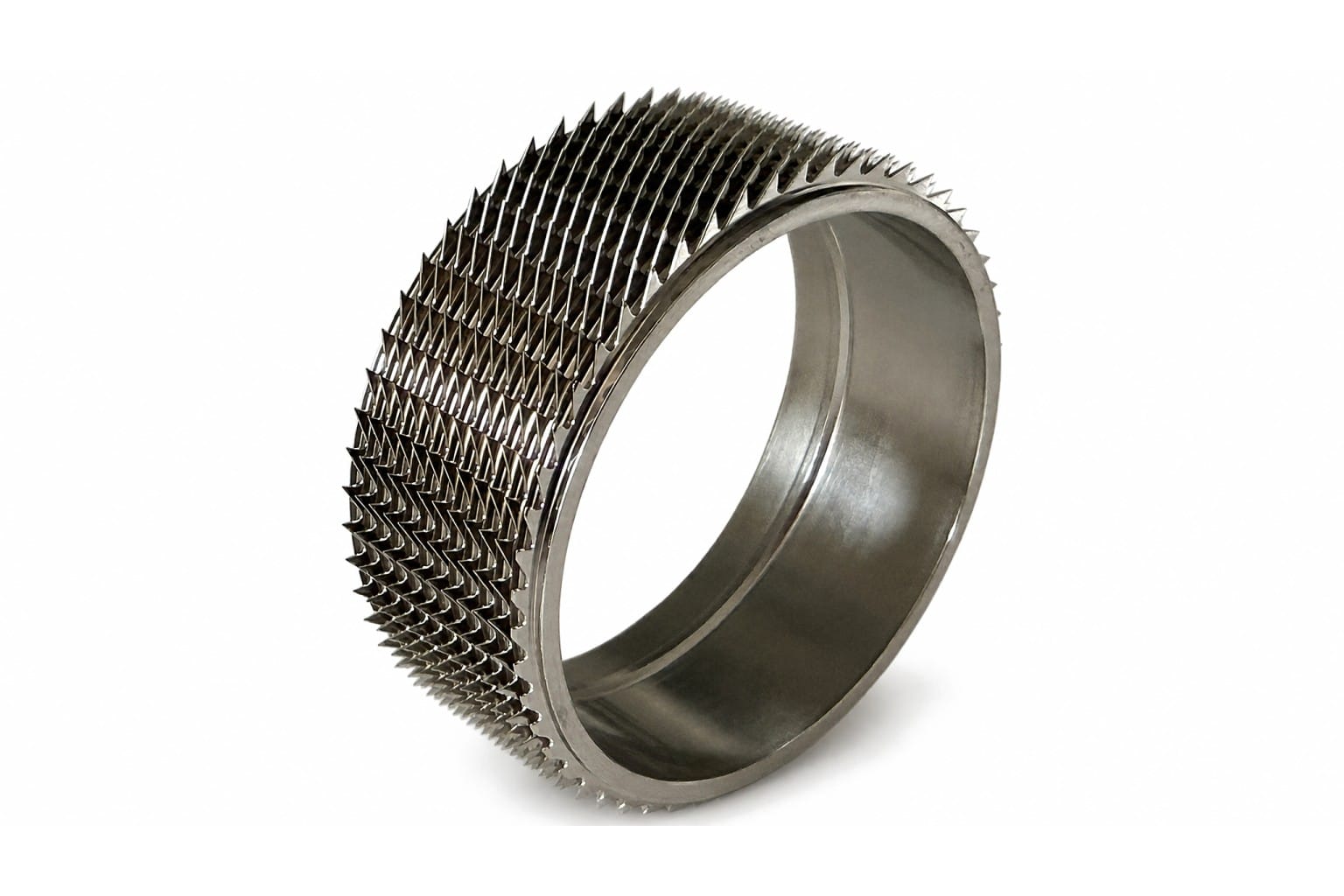 OS21DN solid ring (clothing ring), S21 tooth type, for Schlafhorst Autocoro OE rotor spinning machines, DN diamond-nickel coated, three-quarter view